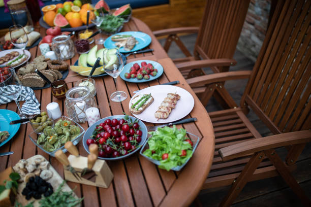 istock Close up of a dining table and food 1098248022