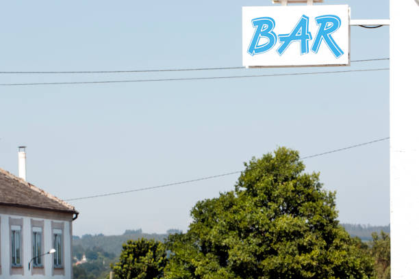 istock Bar commercial sign, clear blue sky background. 1098249918