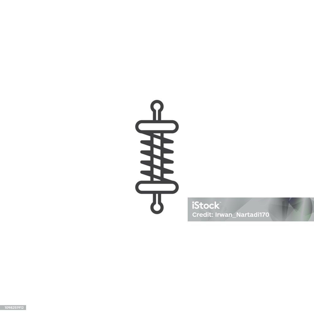 Shock breaker line icon vector Abstract stock vector