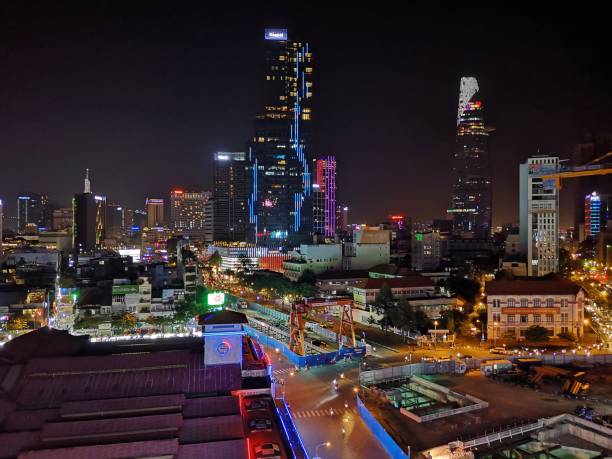 istock Saigon skyline by night, Vietnam 1098253176