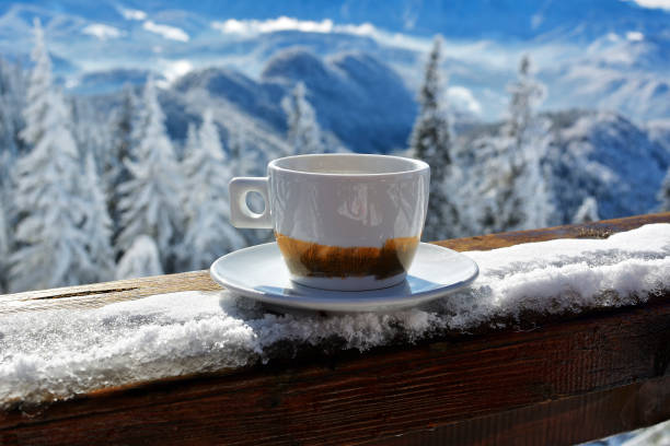 istock Morning coffe ,on the winter time.Outdoor. 1098254738