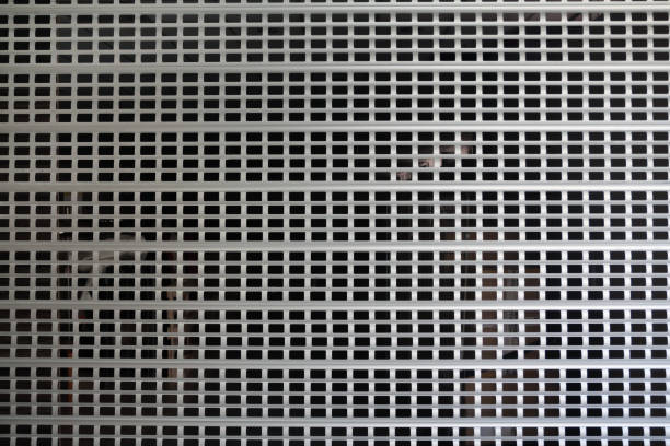 istock Metallic roll up door and lattice background 1098258498