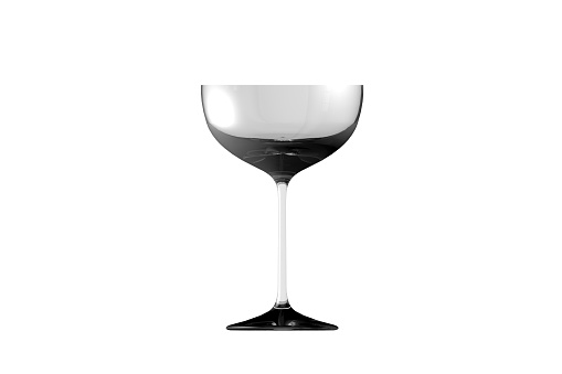 Empty champagne wine glass isolated on white background with clipping path