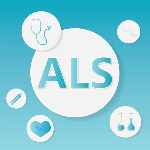 Vector illustration of ALS (Amyotrophic Lateral Sclerosis) medical concept