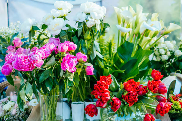 istock Beautiful bouquets at flower market 1098267112