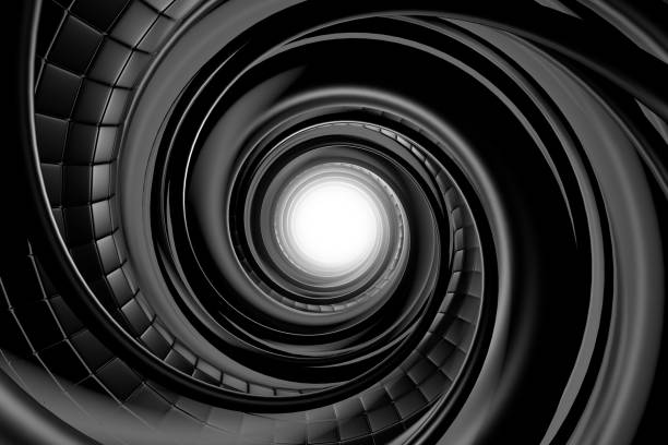 istock Bent white tunnel interior with tiles. Digital 3d illustration 1098269828