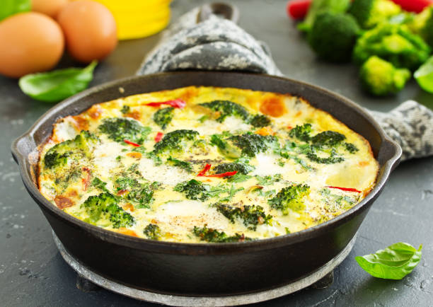 istock Frittata with vegetables and broccoli. View from above. Selective focus. 1098270612