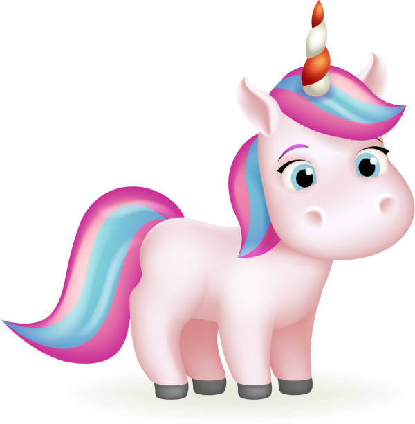 istock Fairytail magic animal cute unicorn cartoon beautiful girl isolated 3d design vector illustration 1098271112