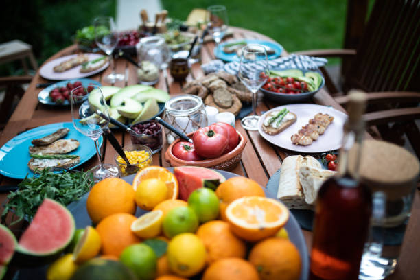 istock Close up of a dining table and food 1098272732