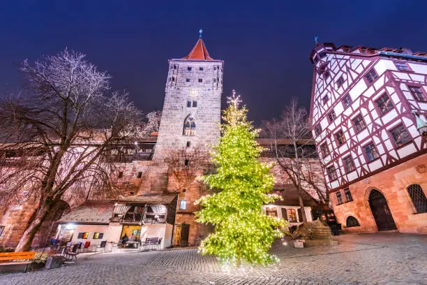 Nuremberg, imperial city from Middle Franconia, Bavaria, Germany - Christmas decorated city
