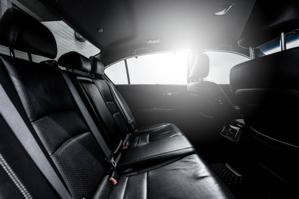istock Clean console modern car, black indoor design. 1098277256