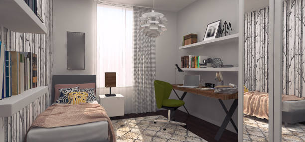 istock Kids Bedroom Design - Hotel room render by 3d software 1098283306