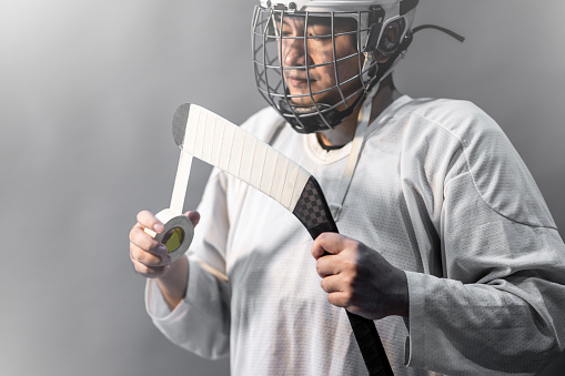 Ice Hockey player in the mask, one Lighting