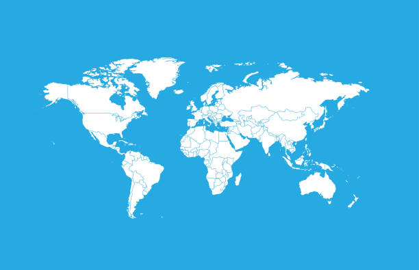 dünya harita-ülkeler - argentina australia stock illustrations