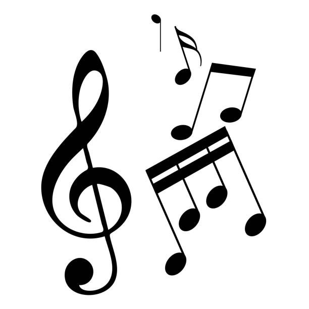 ilustrações de stock, clip art, desenhos animados e ícones de sheet music - treble clef musical symbol music clipping path