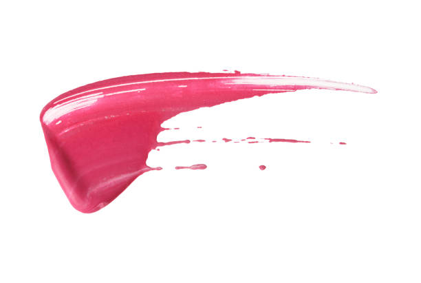 istock Abstract pink acrylic color brush stroke. Isolated on white. 1098299854