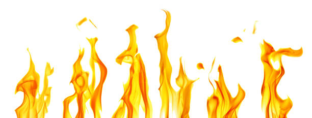 istock sparks ot six bright yellow flames on white 1098306538