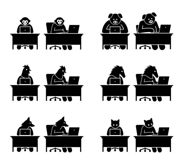 Animal Using Keyboard 540+ Monkey Keyboard Stock Illustrations, Royalty-Free Vector Graphics ...