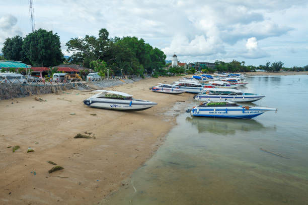 istock motor boats and yachts on the waterside 1098309524