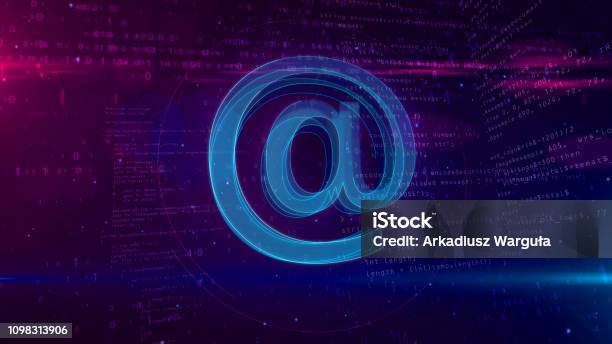 Email Symbol Concept 3d Illustration Stock Photo - Download Image Now - 'at' Symbol, Internet, Sign