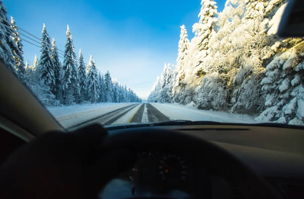istock Winter road view from Finland. 1098316532