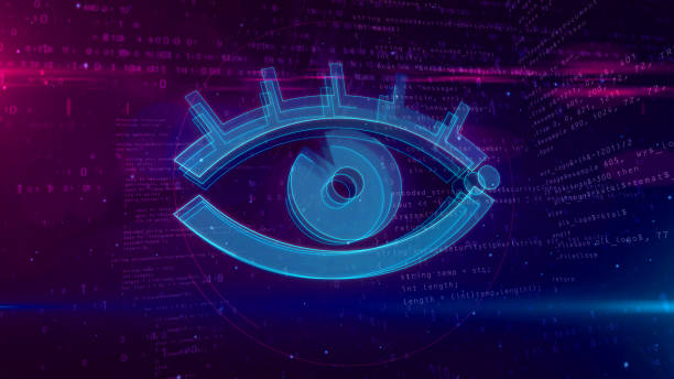 istock Cyber surveillance digital concept with spy eye 3D illustration 1098327800