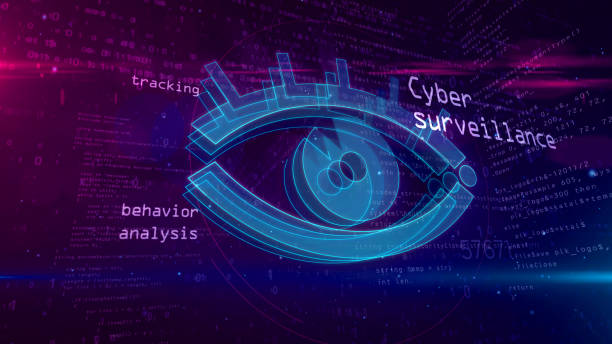 istock Cyber surveillance digital concept with spy eye 3D illustration 1098327808