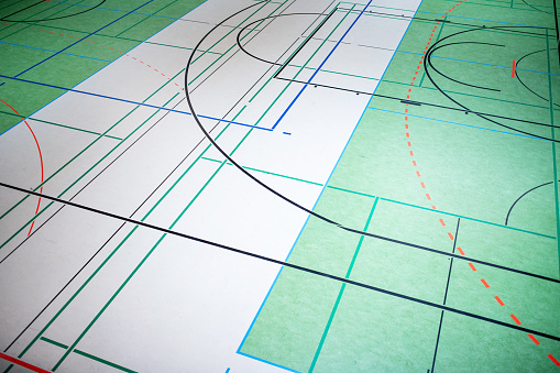 Green cutting mat with adhesive tape. Craft concept. do it yourself concept.