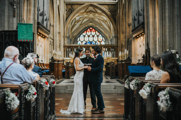istock Bride and groom at the altar 1098338330