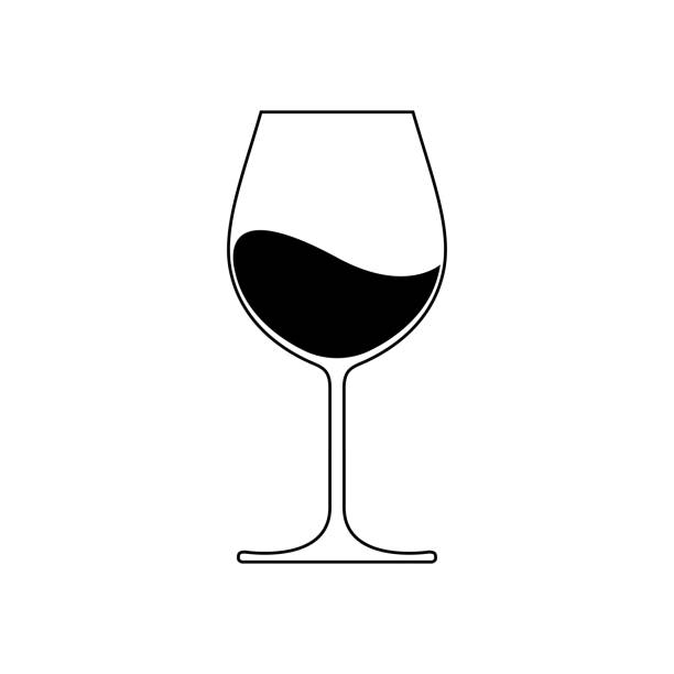 ilustrações de stock, clip art, desenhos animados e ícones de wineglass icon - wineglass red wine wine liquid