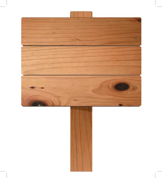 Vector illustration of Vector wooden sign