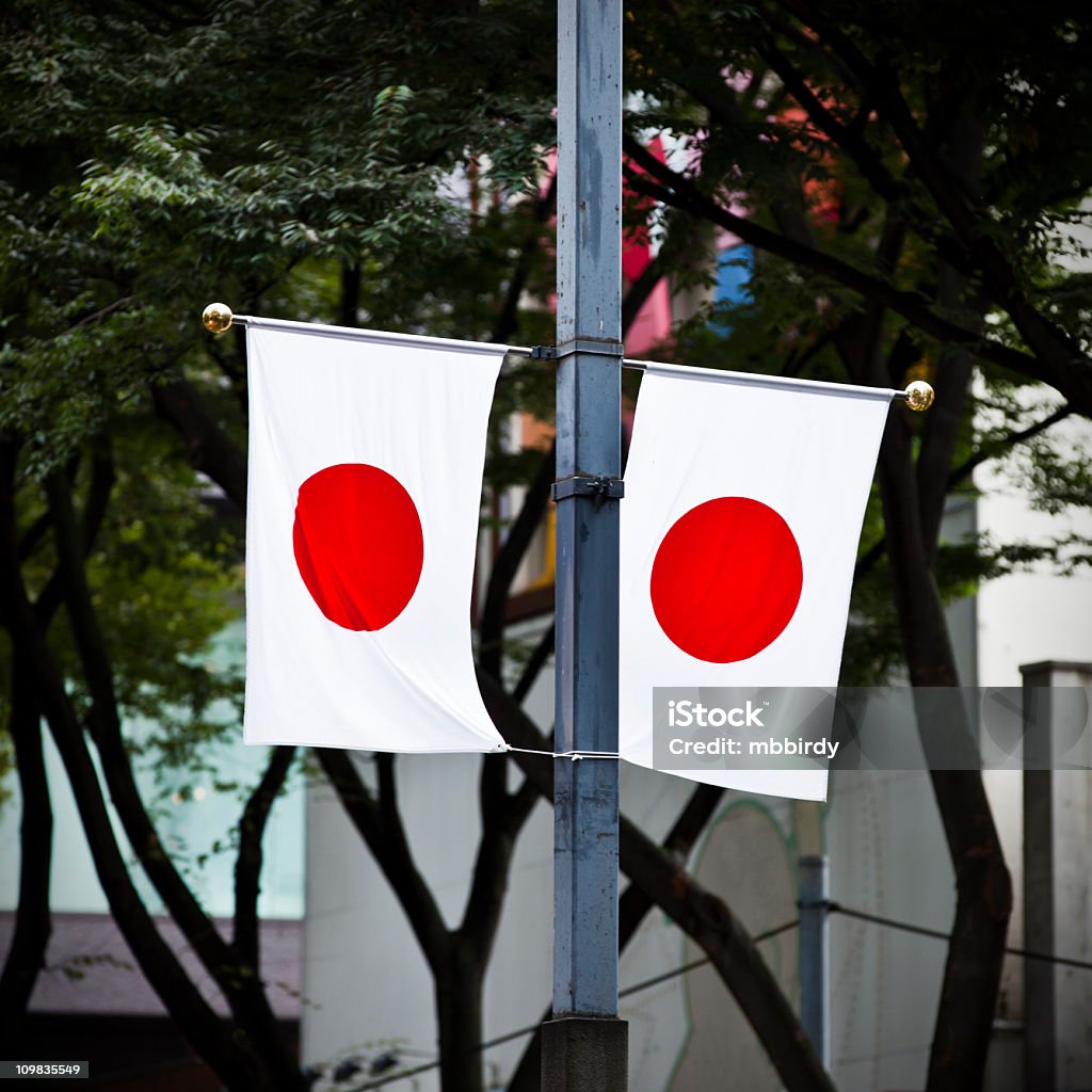 Japanese flags na Słup - Zbiór zdjęć royalty-free (Bez ludzi)