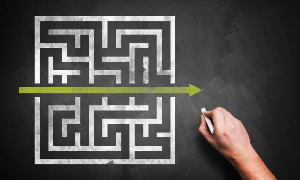 istock hand drawing a shortcut to a maze on a chalkboard 1098363340