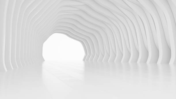 istock Abstract architectural design. White futuristic interior background. 3d rendering. 1098365024
