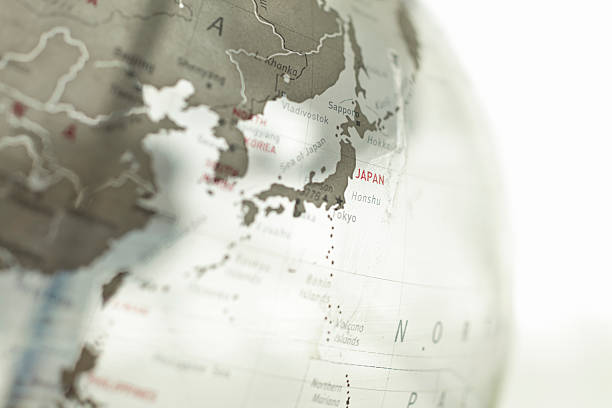 globo de vidro-japão - japan map tokyo prefecture world map imagens e fotografias de stock