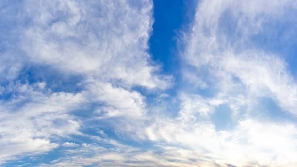 istock Panorama blue sky and fluffy cloudy nature background 1098369194