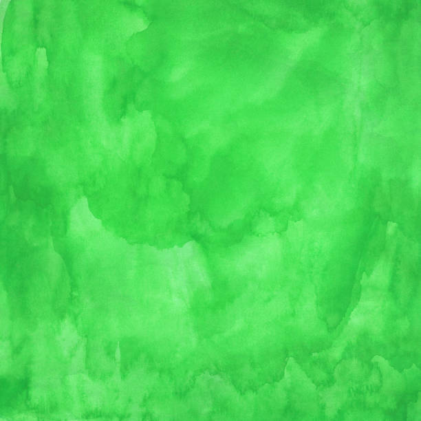 istock Green watercolor background with texture paint and paper 1098369204