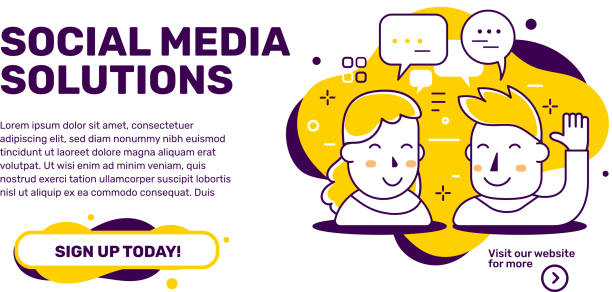 istock Vector creative illustration of business social media solution with head of people on white background with text. 1098369374
