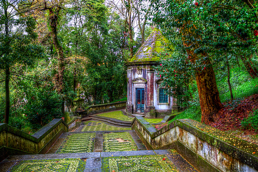 Chapel by the stairs leading to the sanctuary of Bom Jesus Do Monte in Tenoes, Braga, Portugal
