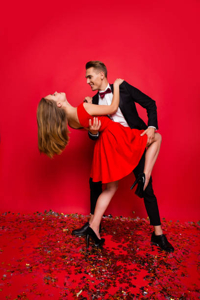 istock Vertical full length body size view of two sophisticated attract 1098372916