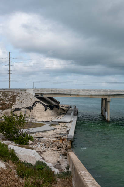 istock Hurricane storm damage to bridge in Florida Keys 1098375928