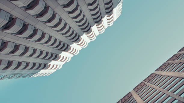 istock Nondescript skyscrapers or tall office buildings, conceptual background with copy space 1098378282