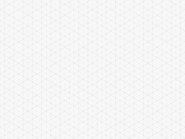 아이소메트릭 격자선을 상세한. 높은 품질 삼각형 그래프 용지입니다. 완벽 한 패턴입니다. 디자인을 위한 벡터 격자 서식 파일입니다. 실제 크기 - 바둑판 stock illustrations