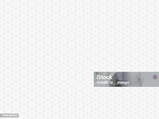 Detailed Isometric Grid High Quality Triangle Graph Paper Seamless Pattern Vector Grid Template For Your Design Real Size Stock Illustration - Download Image Now