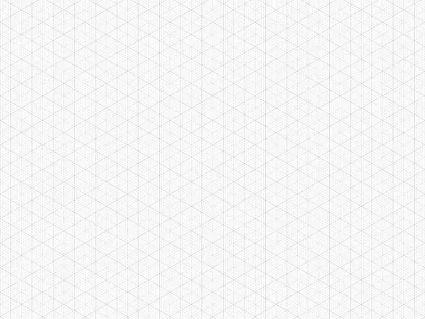 Vector illustration of Detailed Isometric Grid. High Quality Triangle Graph Paper. Seamless Pattern. Vector Grid Template for Your Design. Real Size