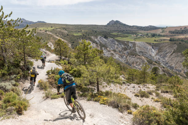 istock Fast single trail mountainbiking at Andalucian Sierra Nevda, Spain 1098390128
