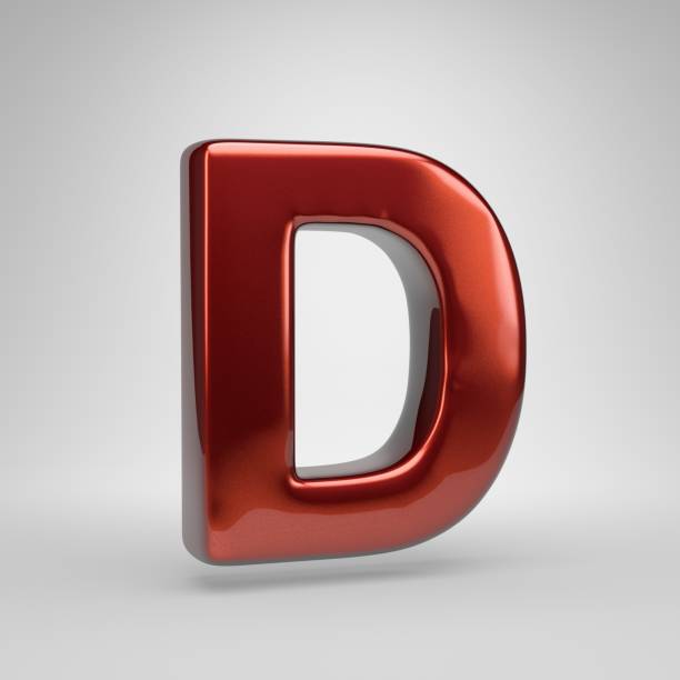 istock 3D letter D uppercase. Red metallic letter isolated on white background 1098391482