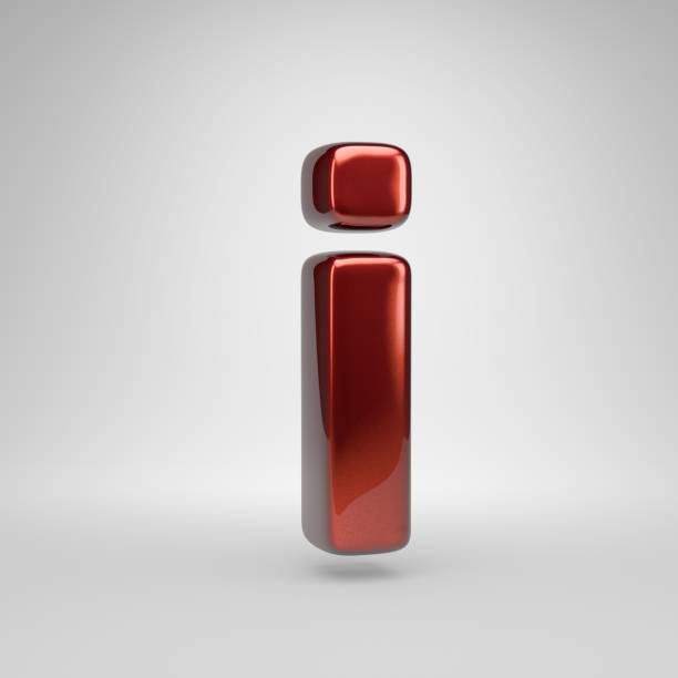 istock 3D letter I lowercase. Red metallic letter isolated on white background 1098391558