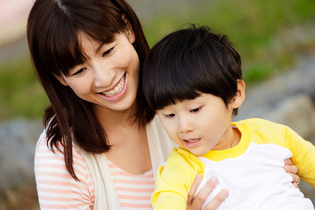 istock Happy Japanese Mother and Son 109840009