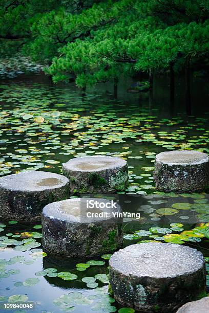 Estanque Escalones En El Santuario De Heian Jingu Sintoísmo Al Jardín Foto de stock y más banco de imágenes de Jardín de piedras